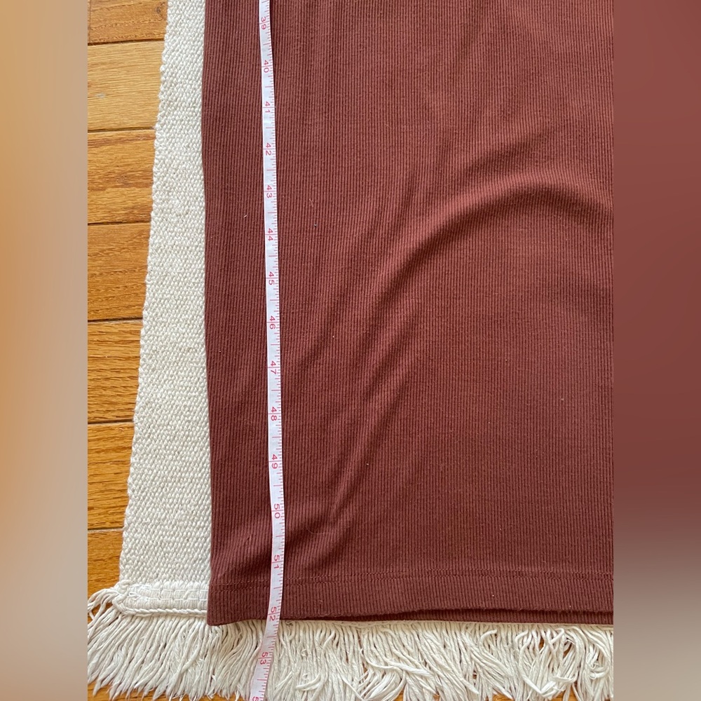 Joah Brown Classic Bodycon Maxi Dress Brown Flexrib Size M/L Minimalist Basics - Picture 6 of 6